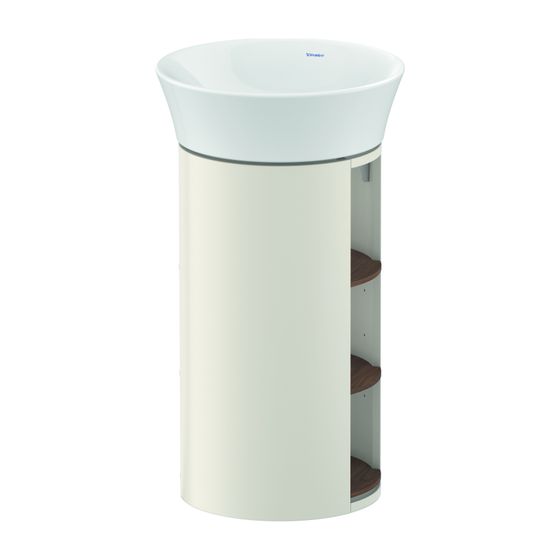 Duravit White Tulip Waschtischunterbau bodens. 410x410x750mm, AM Nussb. Matt/Nordic Weiß Seidenmatt, Grifflos, 3 oF