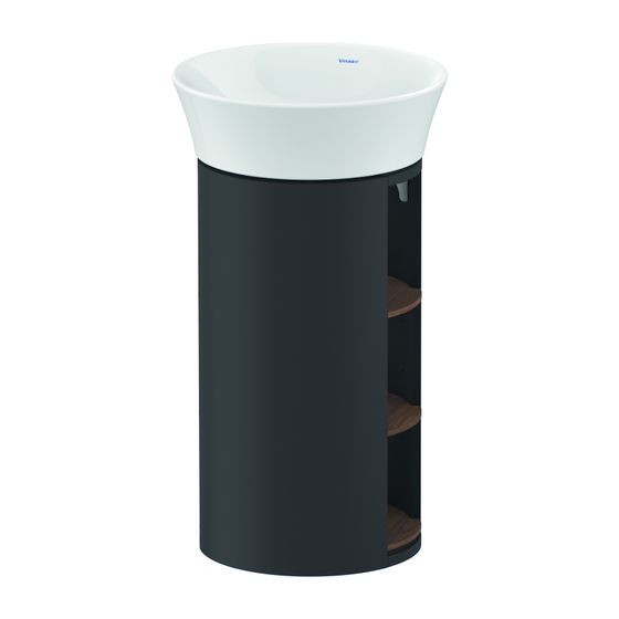 Duravit White Tulip Waschtischunterbau bodens. 410x410x750mm, AM Nussb. Matt/Graphit Seidenmatt, Grifflos, 3 oF
