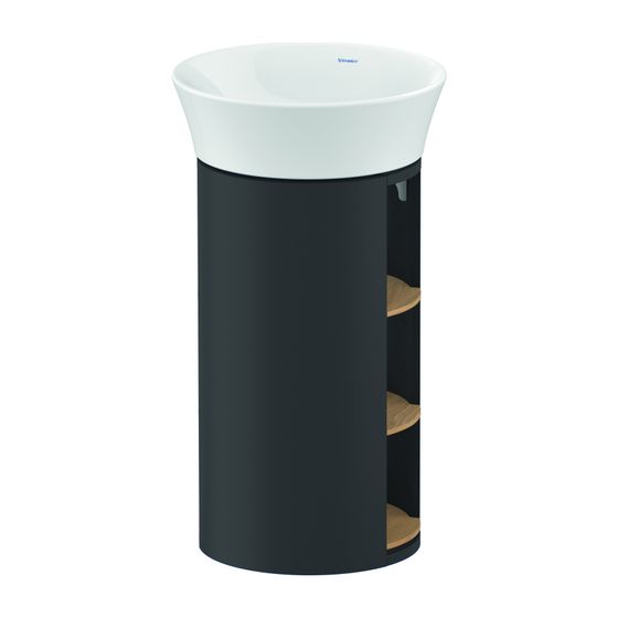 Duravit White Tulip Waschtischunterbau bodens. 410x410x750mm, Eiche Natur Matt/Graphit Seidenmatt, Grifflos, 3 oF