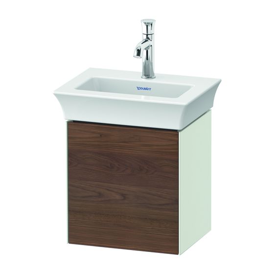 Duravit White Tulip Waschtischunterbau wandh. 298x384x410mm AM Nusb.Matt, Massivholz, Korpus Weiß SDM Grifflos 1 Tür