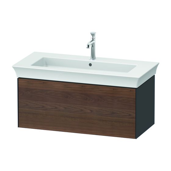 Duravit White Tulip Waschtischunterbau wandh. 458x984x410mm AM Nusb.Matt/Graphit HG, Grifflos, 1 Auszug, m. Innenbl.