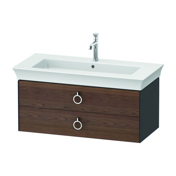 Duravit White Tulip Waschtischunterbau wandhäng. 458x984x410mm AM Nusb.Matt Graphit Seidenmatt, Griff Chrom, 2 SK