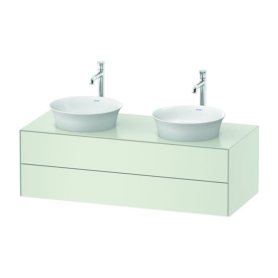 Duravit White Tulip Konsolenwaschtischunterbau wandhäng. 550x1300x408mm B/M mit KSP Weiß Seidenmatt Grifflos 2 SK
