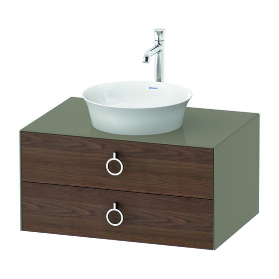 Duravit White Tulip Konsolenwaschtischunterbau wandh 550x800x408mm mit KSP AM Nusb.Matt/Steingrau HG, Griff, 2 SK, Innbel. o.ES