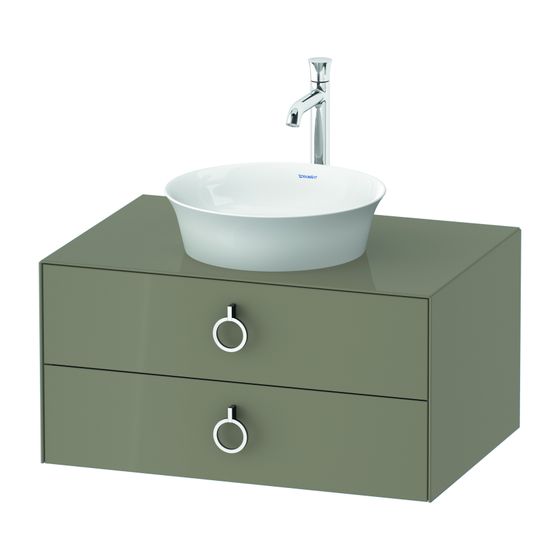 Duravit White Tulip Konsolenwaschtischunterbau wandhäng. 550x800x408mm M mit KSP Steingrau Hochglanz, Griff 2 SK
