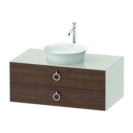 Duravit White Tulip Konsolenwaschtischunterbau wandh 550x1000x408mm M mit KSP AM Nusb.Matt/Nordic Weiß SDM Griff Chrom, 2 SK