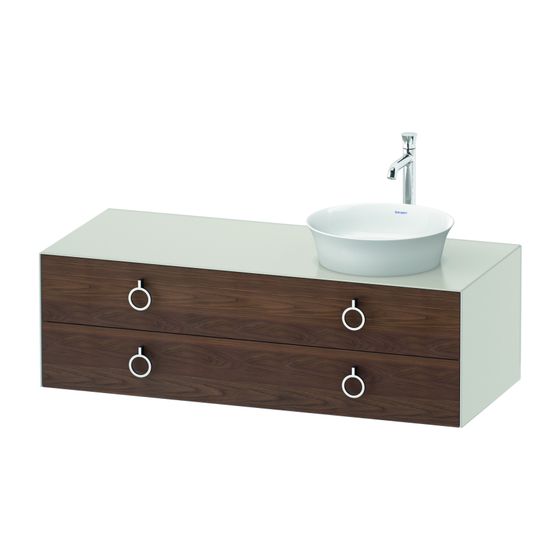 Duravit White Tulip Konsolenwaschtischunterbau wandh 550x1300x408mm R/M KSP AM Nusb.Matt/Nordic Weiß SDM Griff 2 SK o.ES