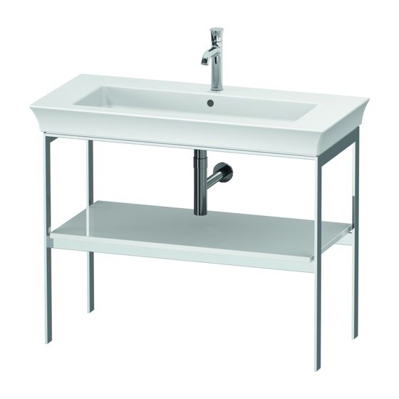 Duravit White Tulip Metallkonsole 450x984x760mm, Weiß Hochglanz, 1 Ablagefläche, Integrierter Höhenausgleich