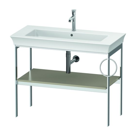 Duravit White Tulip Metallkonsole 450x984x760mm, Taupe SDM, 1 Ablagefläche/Handtuchhalter, Integrierter Höhenausgleich