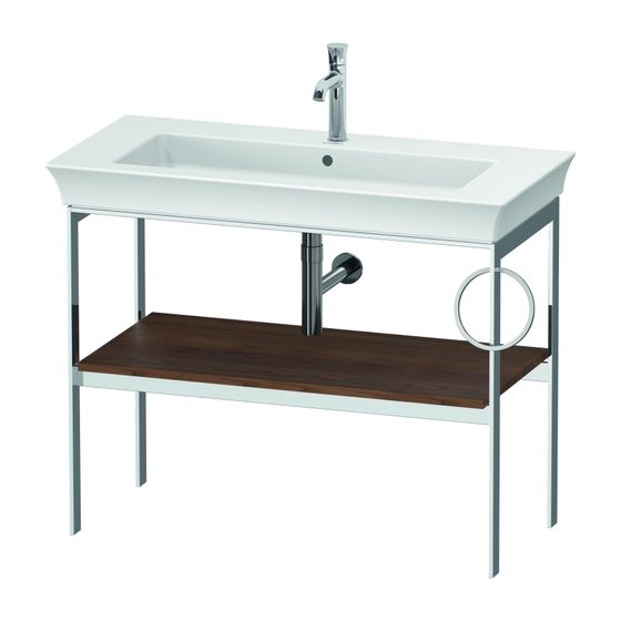 Duravit White Tulip Metallkonsole 450x984x760mm Amerikanisch Nusb.Massiv, 1 Ablagefläche/Handtuchhalter, int. Höhenausgleich