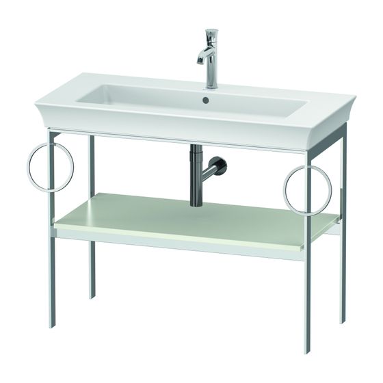 Duravit White Tulip Metallkonsole 450x984x760mm B, Weiß SDM, 1 Ablagefläche, 2 Handtuchhalter, Integrierter Höhenausgleich