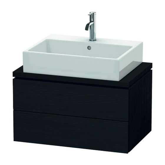 Duravit L-Cube Konsolenwaschtischunterbau wandh. 477x720x400mm ohne KSP Compact, Eiche Mattschwarz, Grifflos, 2 SK