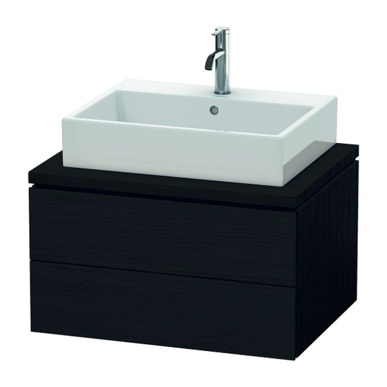 Duravit L-Cube Konsolenwaschtischunterbau wandh. 547x720x400mm ohne KSP Eiche Mattschwarz, Grifflos, 2 SK