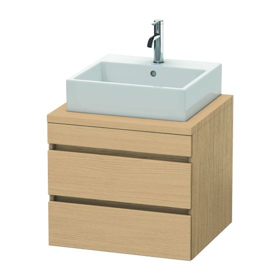 Duravit DuraStyle Konsolenwaschtischunterbau wandhäng. 548x600x512mm ohne KSP Natur Eiche Matt, Grifflos, 2 SK