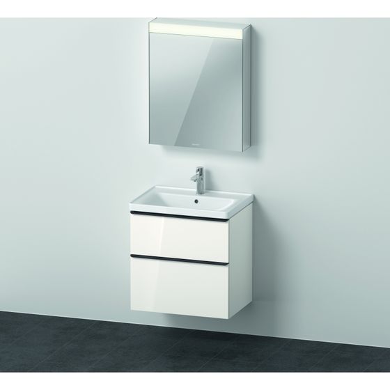 Duravit D-Neo Möbelwaschtisch, Waschtischunterbau, Spiegelschrank 480x650x2000mm, 1 Auszug/Schubkasten, Weiß Hochglanz, 650mm