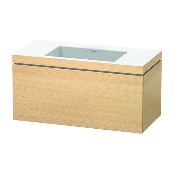 Duravit L-Cube Waschtisch-Set C-bonded wh Dekor, 480x1000x500mm Mediterrane Eiche Matt, Grifflos, 1 Auszug, o.HL, mit Möbel-WT