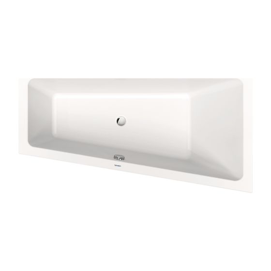Duravit No.1 Badewanne 480x850x1600mm, 140l, Weiß glänzend, Trapezförmig, Einbau, 1 Rückenschräge R