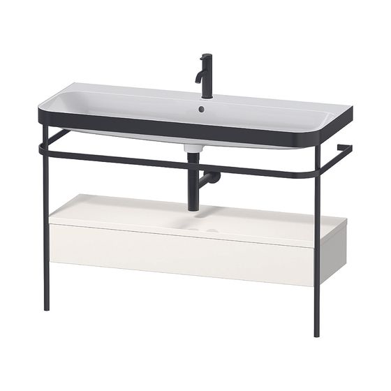 Duravit Happy D.2 Waschtisch-Set C-bonded Metallkonsole, SK Lack, 490x1175x850mm, Taupe SM, 1 Schubkasten, Grifflos, 2 HL
