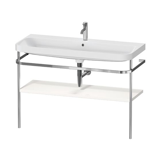 Duravit Happy D.2 Waschtisch-Set C-shaped Metallkonsole 490x1175x850mm, Taupe SM, mit Möbel-WT, 1 HL, 1 WP