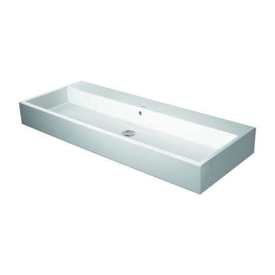 Duravit Vero Air Waschtisch 470x1200x165mm wandhäng., Weiß Hochglanz, Rechteckig, WonderGliss, 1 Waschplatz mittig, mit ÜL