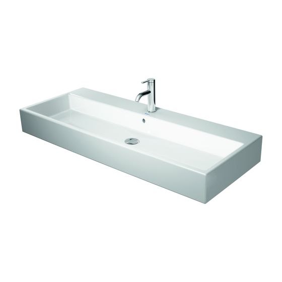 Duravit Vero Air Waschtisch 470x1200x165mm wh Weiß Hochglanz, Rechteckig, WonderGliss, 1 Waschplatz mittig, 1 HL mittig, mit ÜL