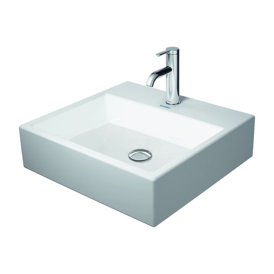 Duravit Vero Air Aufsatzbecken 500mm, Weiß Hochglanz, WonderGliss, Rechteckig, mit HLB ohne Überlauf, RW glasiert, 1 HL