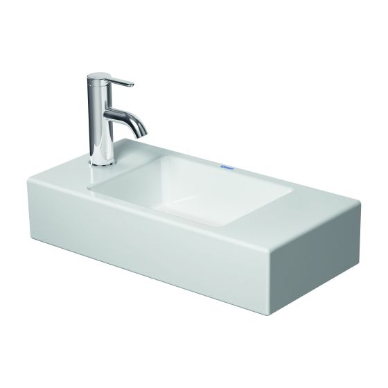Duravit Vero Air Handwaschbecken 250x500x140mm, Weiß Hochglanz, Rechteckig, 1 Waschplatz mittig, 1 HL L, ohne Überlauf