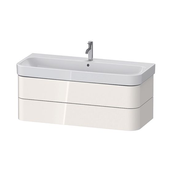 Duravit Happy D.2 Waschtischunterbau wandhäng. 490x1175x415mm, Taupe SM, Grifflos, 2 SK, Aus./Schürze