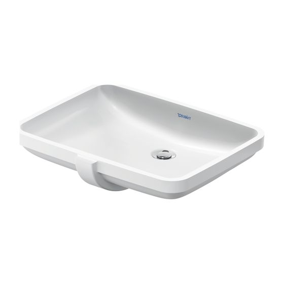 Duravit No.1 Einbauwaschtisch 400x550x160mm, Weiß Hochglanz, ohne HLB, mit Überlauf Geschliffen, Einbau von unten