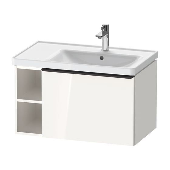Duravit D-Neo Waschtischunterbau wandhäng. 452x784x440mm L Graphit Matt, Griff Bronze, 1 Auszug, mit Dämpfung