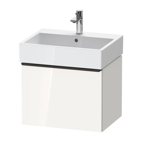 Duravit D-Neo Waschtischunterbau wandh. 442x584x440mm, Betongrau Matt, Griff Diamantschwarz, 1 Auszug, mit Dämpfung