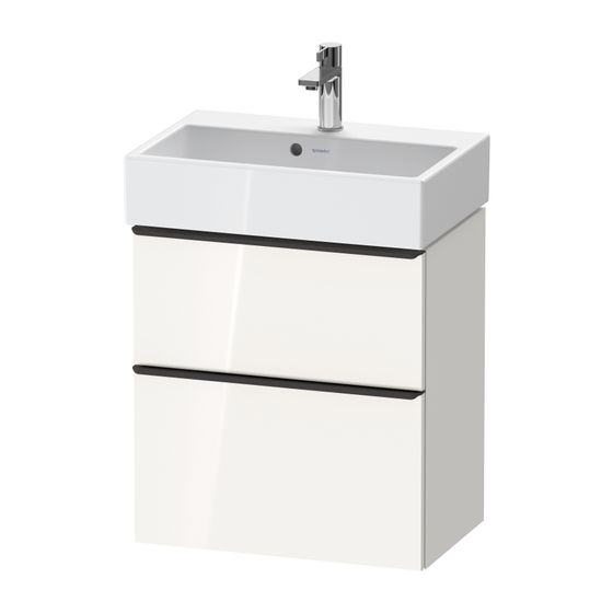 Duravit D-Neo Waschtischunterbau wandhäng. 372x584x625mm Compact Weiß Hochglanz, Griff 1 Auszug/Schubkasten