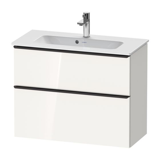 Duravit D-Neo Waschtischunterbau wandh. 372x810x625mm Compact Weiß Hochglanz, Griff Bronze, 1 Auszug/Schubkasten