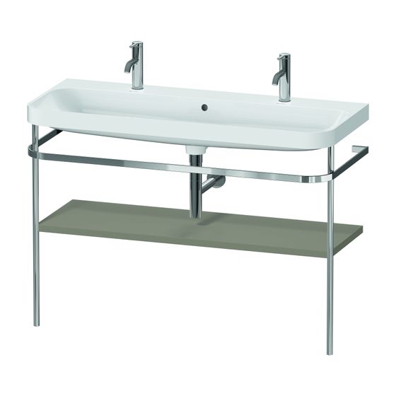 Duravit Happy D.2 Waschtisch-Set C-shaped Metallkonsole 490x1175x850mm, Steingrau Seidenmatt, mit Überlauf/HLB