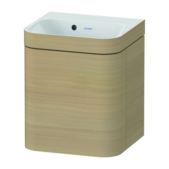 Duravit Happy D.2 Waschtisch-Set C-bonded wh Lack, 360x400x480mm Mediterrane Eiche Matt, Grifflos, 1 Tür R, o.HL, mit Möbel-WT