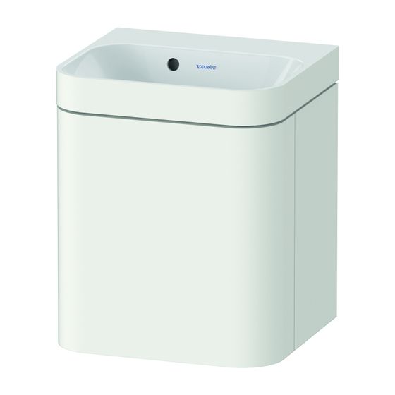 Duravit Happy D.2 Waschtisch-Set C-bonded wh Lack, 360x400x480mm Weiß Seidenmatt, Grifflos, 1 Tür L, o.HL, mit Möbel-WT