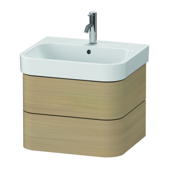 Duravit Happy D.2 Waschtischunterbau wandhäng. 490x575x415mm Mediterrane Eiche Matt, Grifflos, 2 SK