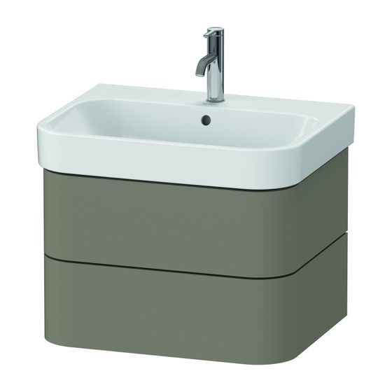Duravit Happy D.2 Waschtischunterbau wandhäng. 490x625x415mm Steingrau Seidenmatt, Grifflos, 2 SK