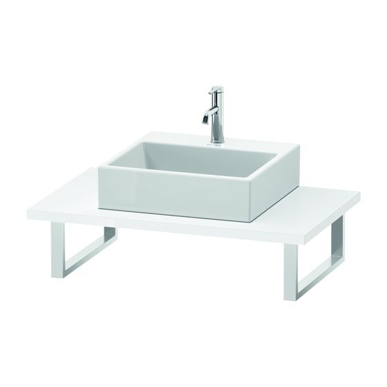 Duravit L-Cube Konsole variabel 550x800-2000x30mm, Weiß Hochglanz, ohne Konsolenträger, 1 Ausschnitt/Waschplatz, LC106C08585