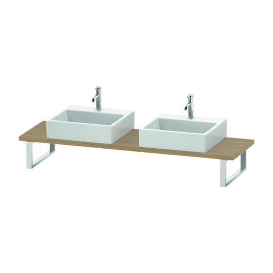 Duravit L-Cube Konsole variabel 480x800-2000x30mm, Compact Natur Eiche Matt, ohne Konsolenträger, 2 Ausschnitte/Waschplätze