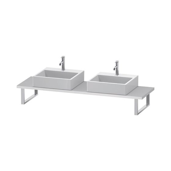 Duravit L-Cube Konsole variabel 480x800-2000x30mm, Compact Mattweiß, ohne Konsolenträger, 2 Ausschnitte/Waschplätze