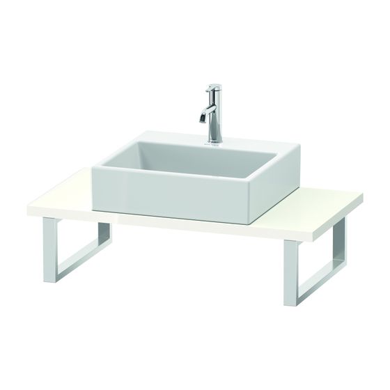 Duravit L-Cube Konsole variabel 480x800-2000x30mm, Compact Weiß HG, ohne Konsolenträger, 1 Ausschnitt/Waschplatz, LC104C02222