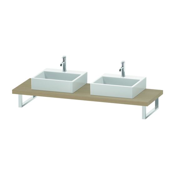 Duravit L-Cube Konsole variabel 550x800-2000x45mm wandhäng., Mediterrane Eiche Matt, ohne Konsolenträger, 2 Ausschnitte/WP