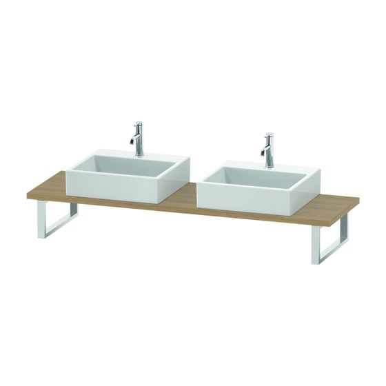 Duravit DuraStyle Konsole variabel 480x800-2000x30mm, wandhäng., Compact Natur Eiche Matt, ohne Konsolenträger, 2 Ausschnitte