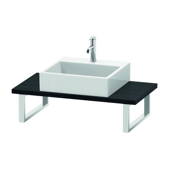 Duravit DuraStyle Konsole variabel 480x800-2000x30mm, wandhäng., Compact Eiche Mattschwarz, ohne Konsolenträger, 1 Ausschnitt