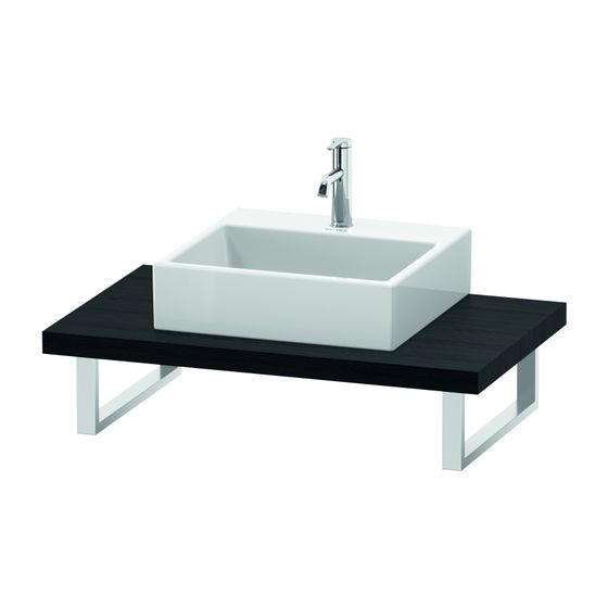 Duravit DuraStyle Konsole variabel 550x800-2000x45mm, wandhäng., Eiche Mattschwarz, ohne Konsolenträger, 1 Ausschnitt