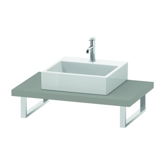 Duravit DuraStyle Konsole variabel 550x800-2000x45mm, wandhäng., Betongrau Matt, ohne Konsolenträger, 1 Ausschnitt