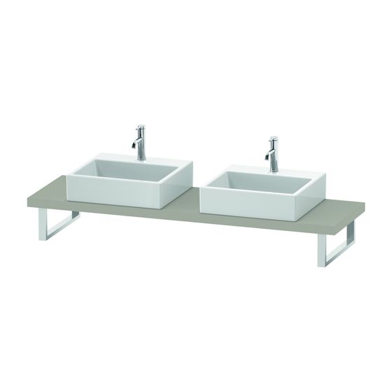 Duravit DuraStyle Konsole variabel 480x800-2000x45mm, wandhäng., Compact Taupe Matt, ohne Konsolenträger, 2 Ausschnitte