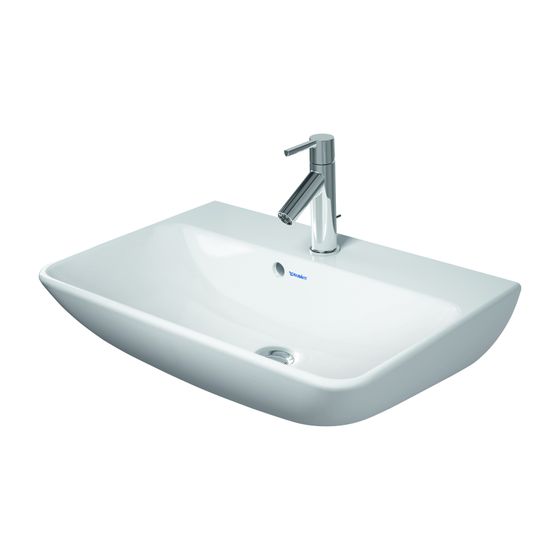 Duravit ME by Starck Waschtisch 400x600x180mm wandh. Weiß SM, Rechteckig, WonderGliss, 1 Waschplatz M 1 HL M mit ÜL