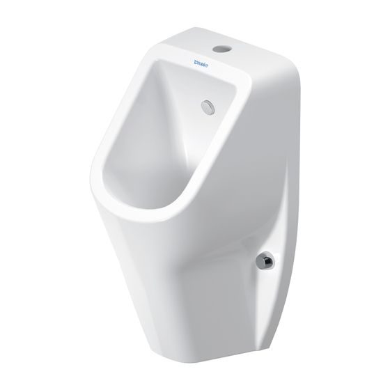Duravit No.1 Urinal 290x305x565mm Weiß Hochglanz, Verdrängung, mit Spüldüse, verdeckter Abgang, waagerecht